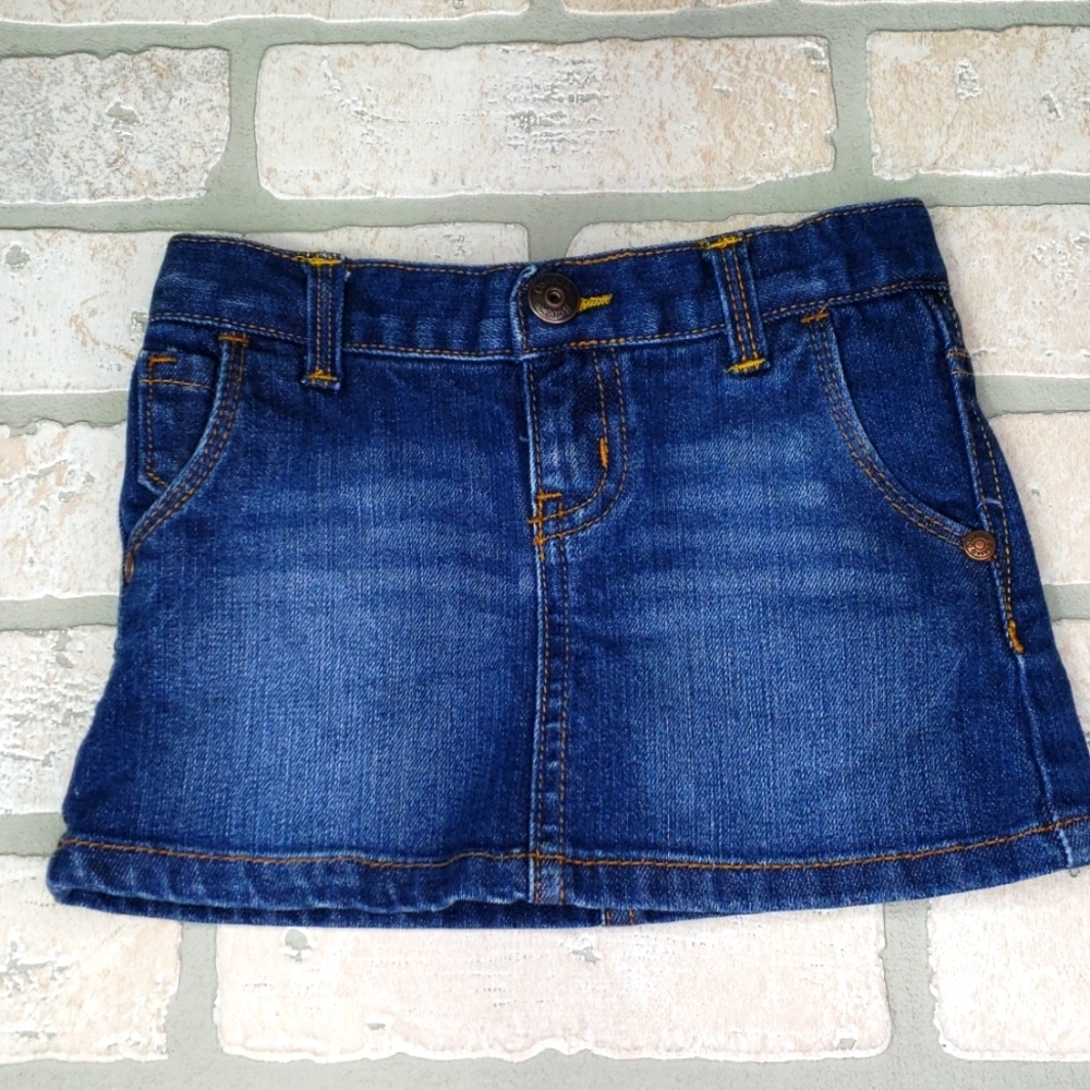 Toddler girls OshKosh B'gosh denim adjustable  waist scort skirt size 2T